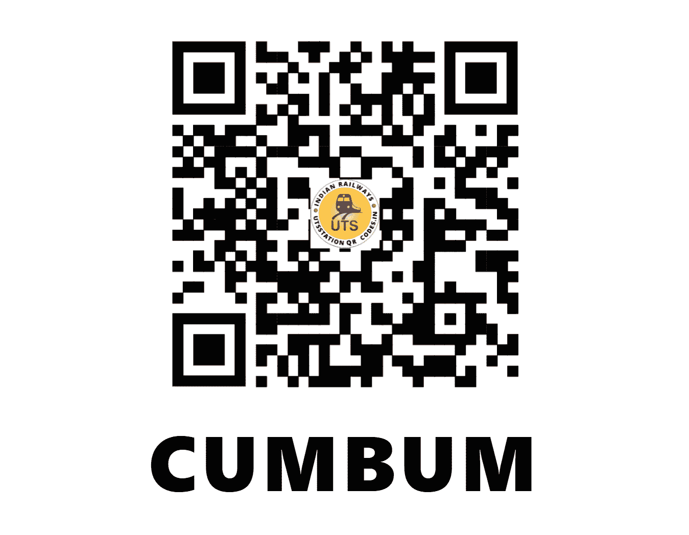 UTS QR Code for CUMBUM - CBM - SC (ANDHRA PRADESH)